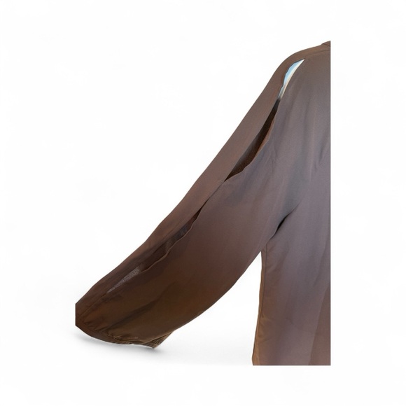 Chico’s Brown Ring-Neck Split Sleeve Blouse | Size 3 (XL) - Picture 5 of 6